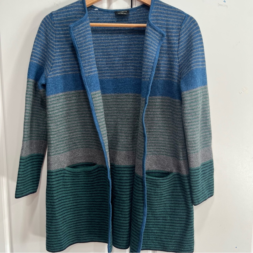 Talbots Pure Wool women multicolor‎ Cardigan size LP - Picture 6 of 9